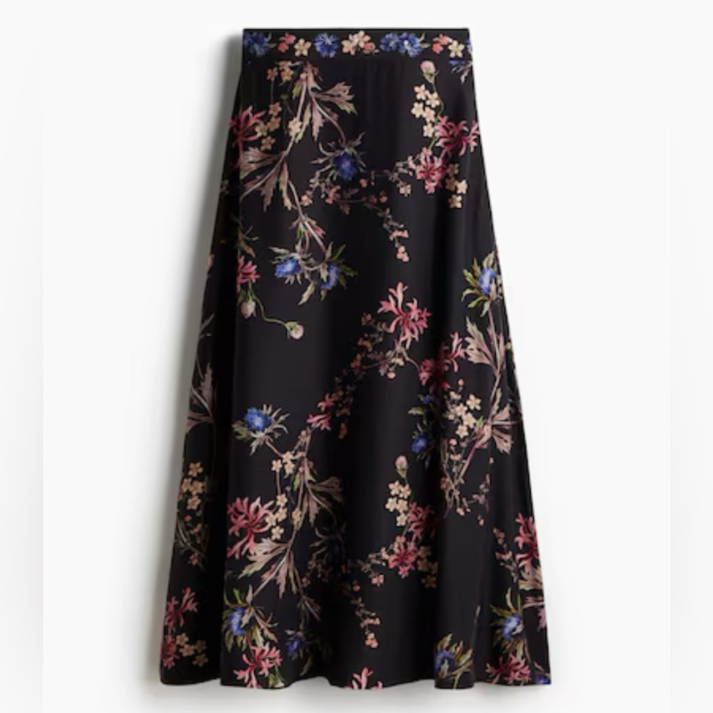 Floral Black Maxi Skirt